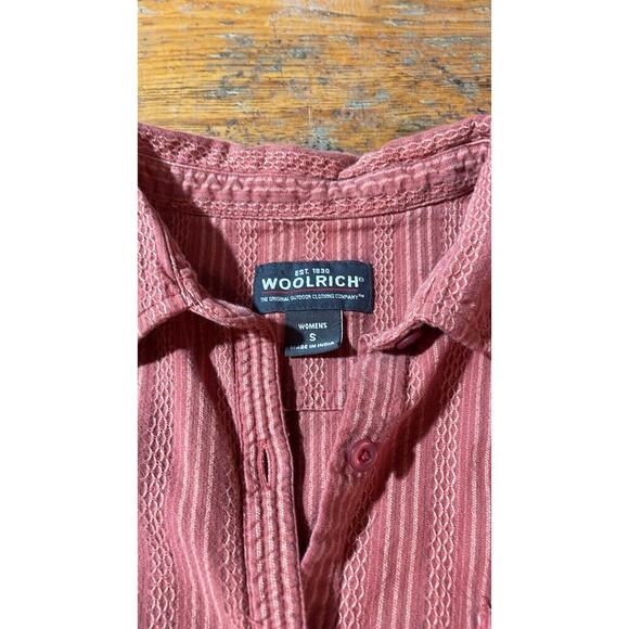 Woolrich Women's Small Burnt Orange Long Sleeved Button Down Shirt - Picture 5 of 7